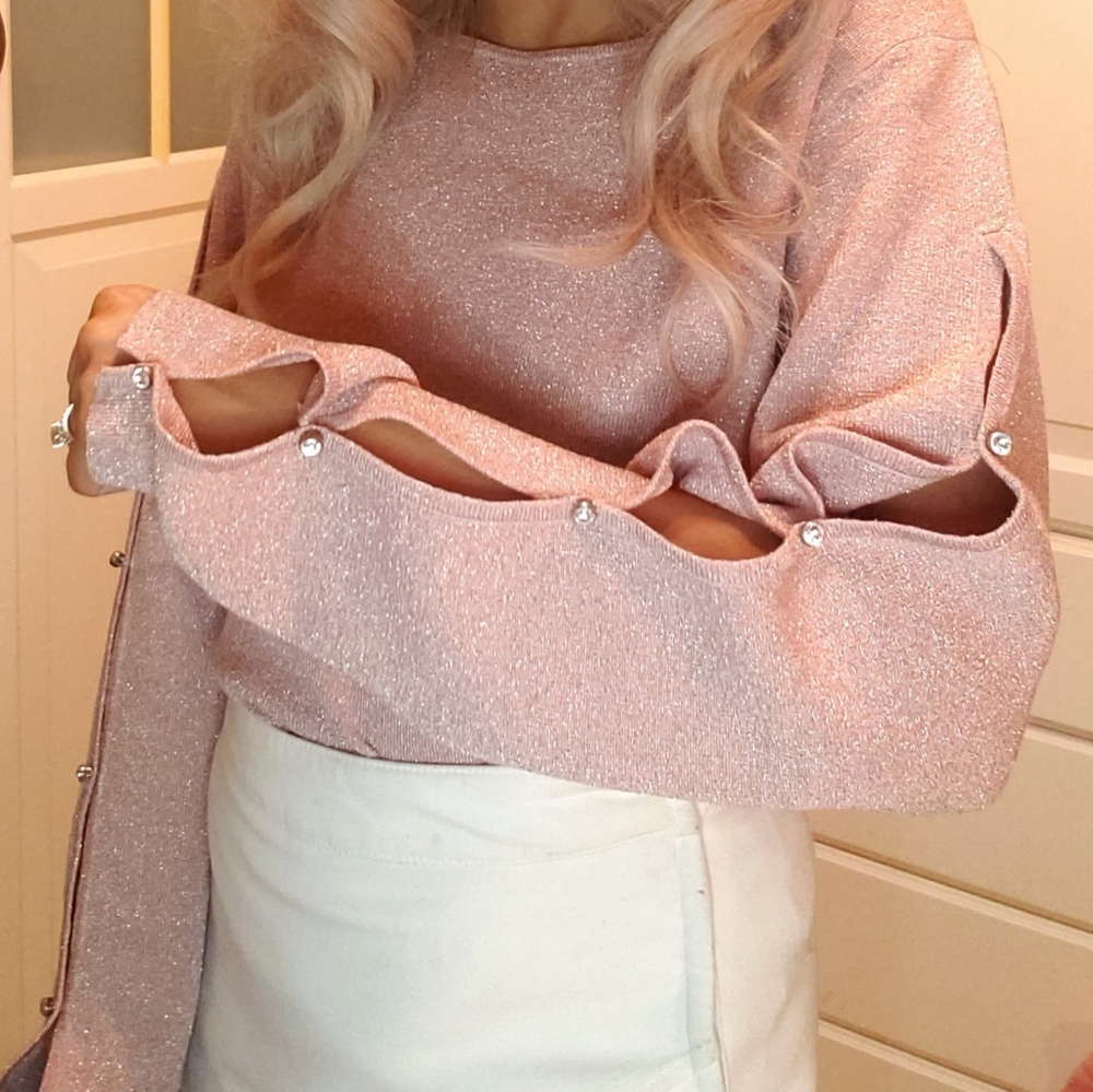 NVGARD Pink sparkly long sleeve sweater size M